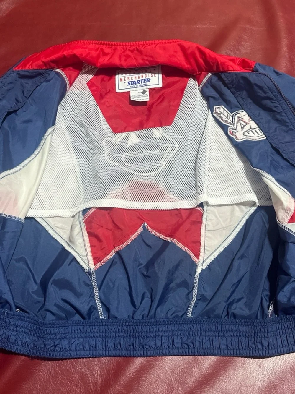 Vintage STARTER Red, Blue & White Kids Cleveland Indians Jacket